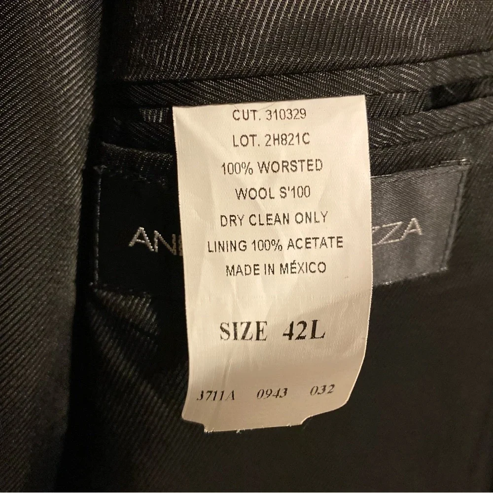 Classic Black Pinstripe Men's Blazer S&K Andrew Fezza  Size‎ 42L Three Button Up